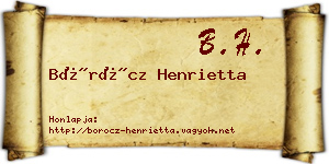 Böröcz Henrietta névjegykártya