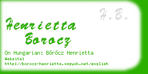 henrietta borocz business card